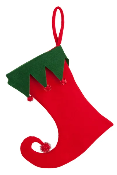 Tagliare un calzino di Natale con un naso piegato — Foto Stock