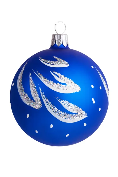 Decorações de Ano Novo - tigela de vidro azul pintado — Fotografia de Stock