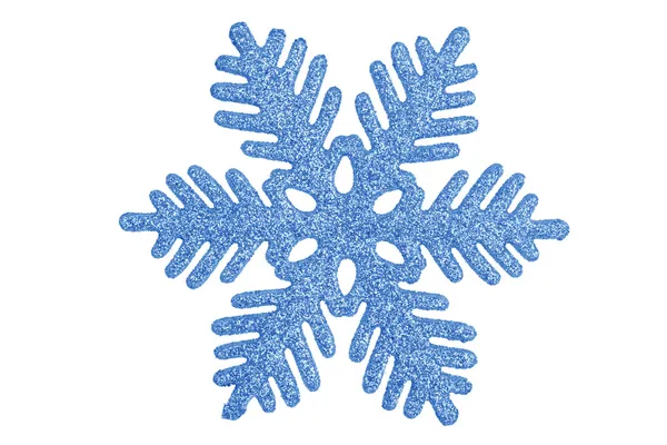 Flocon de neige décoratif décoré de couleur or sur fond blanc — Photo