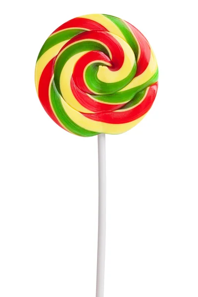 Smakelijk lollipop rood, geel en groen — Stockfoto