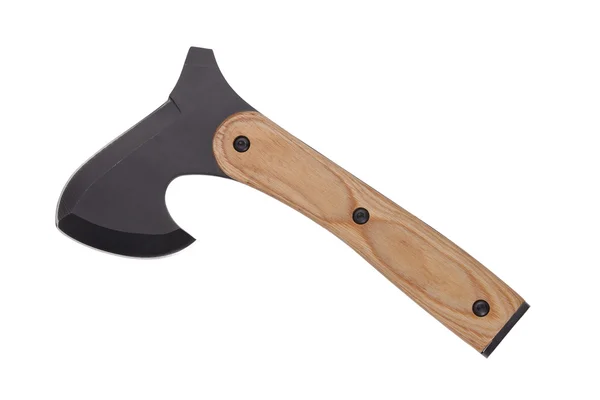 斧を投げるために設計された木製の柄を持つ — ストック写真