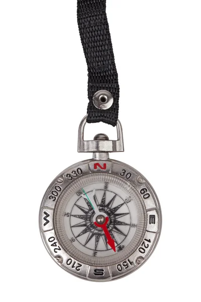 Pocket compass on a black strap — Stock Photo, Image