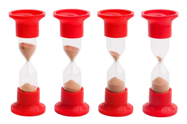Hourglass with a different balance of sand — Stock Photo, Image