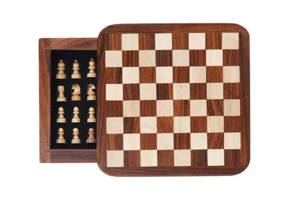 Board with a little pocket chess — Stock Photo, Image