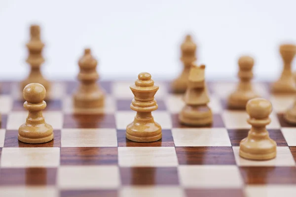 Chess pieces, placed in position — Stock Photo, Image