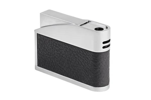 The stylish metal lighter with leather trim — Stock Photo, Image