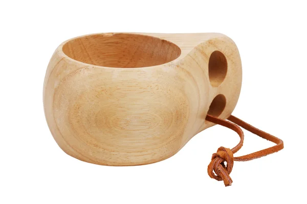 Copa, tallada en madera con una correa de cuero —  Fotos de Stock