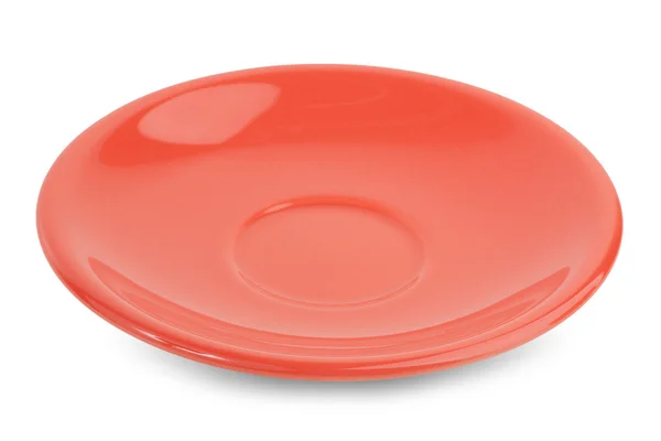 Керамическая тарелка розового цвета — стоковое фото