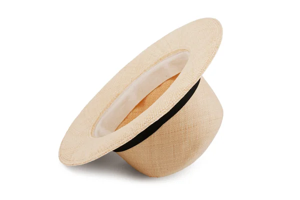 Старая соломенная шляпа с широкими краями — стоковое фото