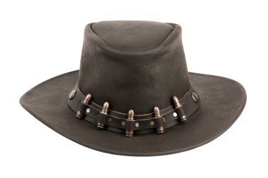 The brown leather cowboy hat with bullets clipart