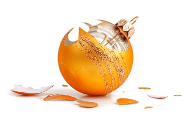 New Year's ball crashed on a white background clipart