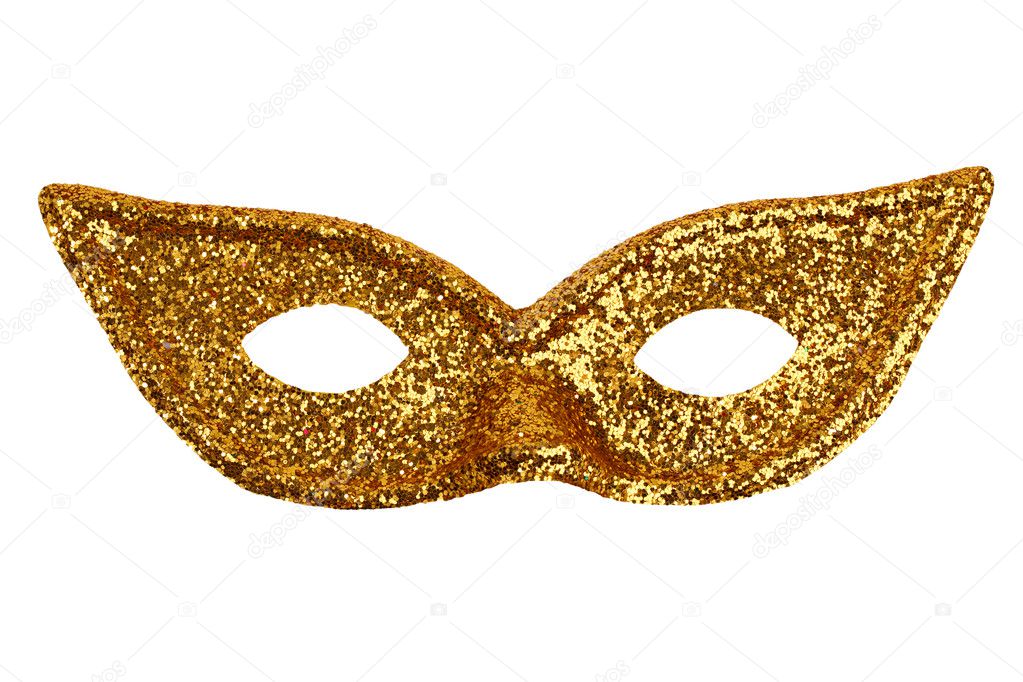 Beautiful shiny iridescent gold mask