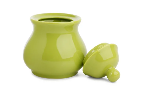 陶瓷糖罐里的绿色 — 图库照片