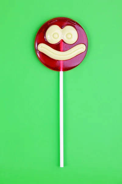 Round lollipop, like a smiley face on — Stock Photo, Image