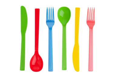 Disposable fork, spoon and knife clipart