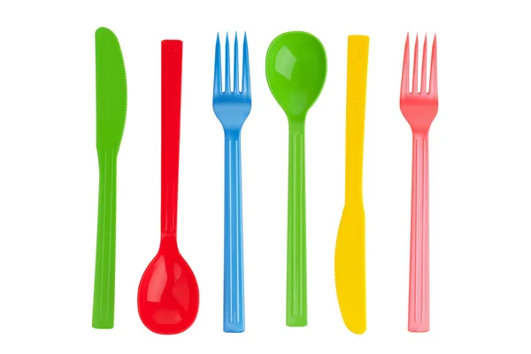 一次性叉子、 勺子和刀 — 图库照片