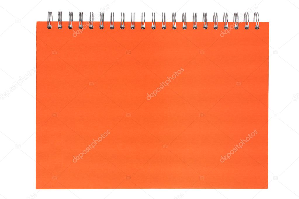 Orange notebook on a spring