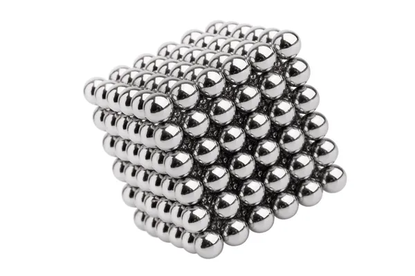 Cube of the magnetic steel balls o — Stock Photo, Image