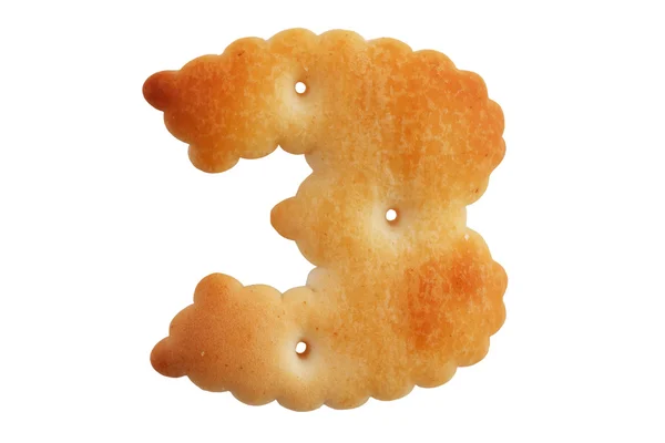 Cookies crackers in a figure three — Stock Photo, Image