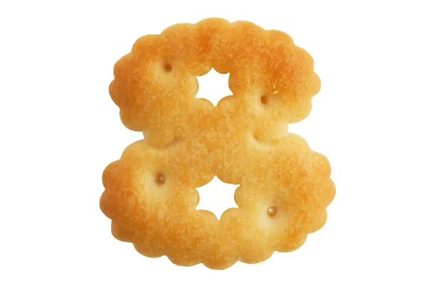 Biscoitos biscoitos em um número oito — Fotografia de Stock