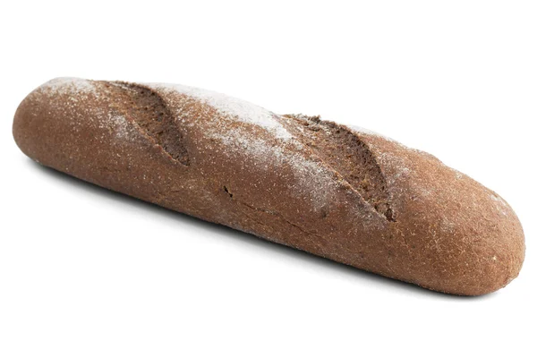 Brood van Zwarte roggebrood met bloem — Stockfoto