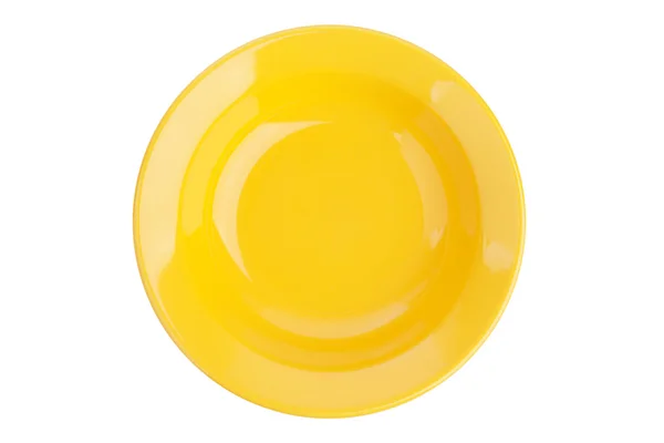 黄小陶瓷盘子 — 图库照片