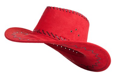 kırmızı kumaş kovboy şapkası
