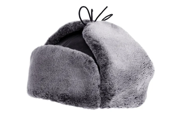 Уши зимней шляпы с поднятыми ушами — стоковое фото