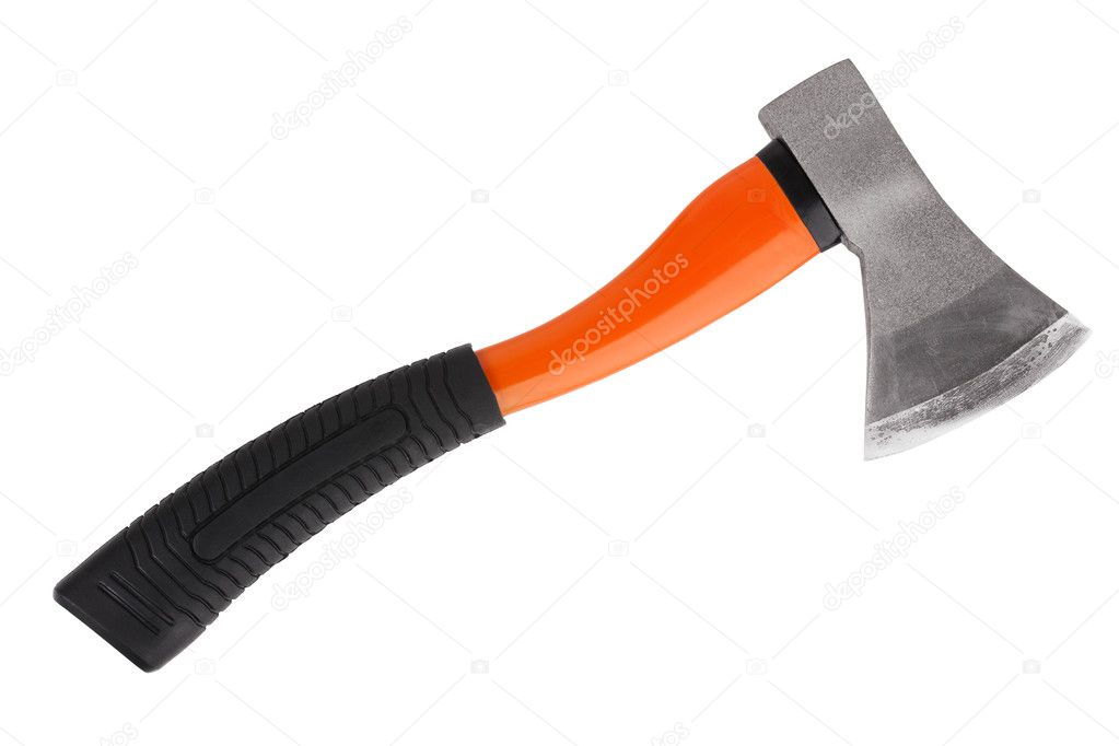 Handy ax handle with a rubber