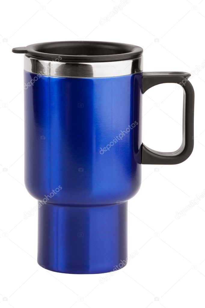 The blue cup - thermos with black handle