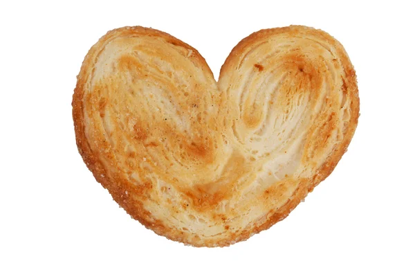 Puff pastry in the shape of a heart — Stock Photo, Image