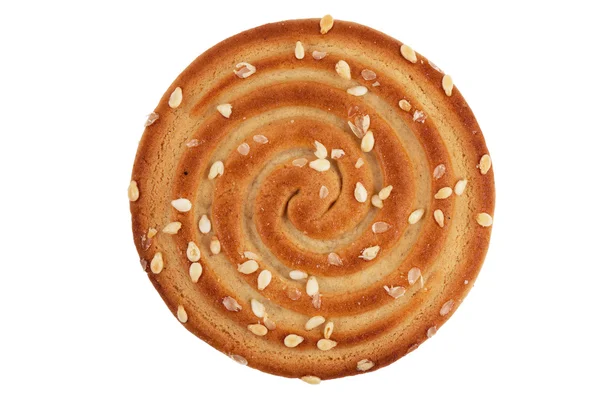 Круглые печенье с кунжутом семян — стоковое фото