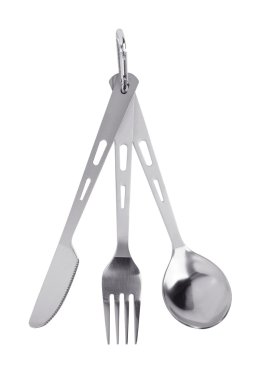 Travel set of forks, spoons and knives clipart