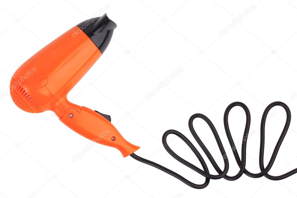 Compact orange hair dryer Stock Photo by ©Dimedrol68 9089917