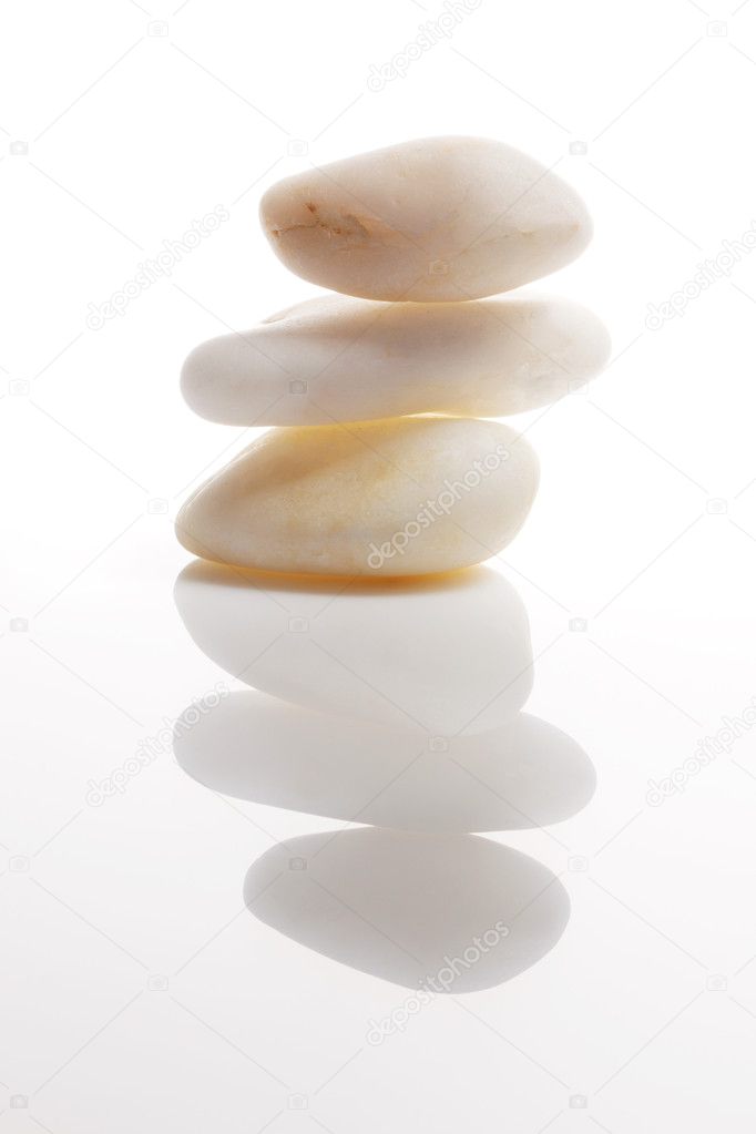 Stack of white smooth stones