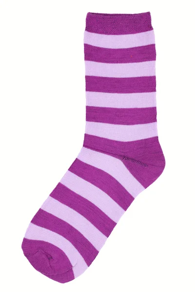 Die gestreiften lila Socken — Stockfoto