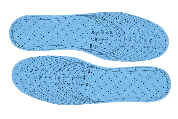 Pair of blue foam insoles — Stock Photo, Image