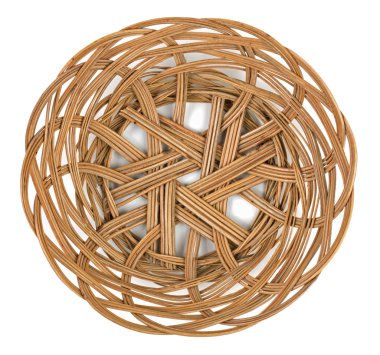 Wicker brown basket of bread or fruit clipart