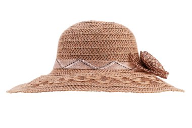 Wicker beige hat lady clipart