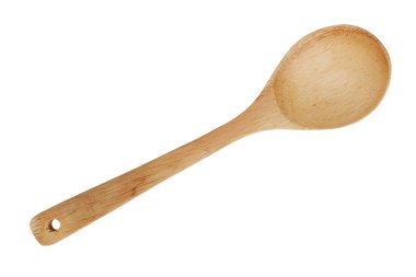 Wooden spoon with a hole for the strap clipart