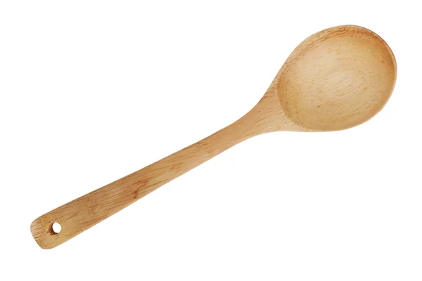 Wooden spoon with a hole for the strap — Stock Photo, Image
