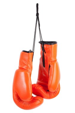 Pair of orange boxing gloves clipart