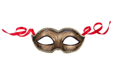 Decorative carnival mask black and gold clipart