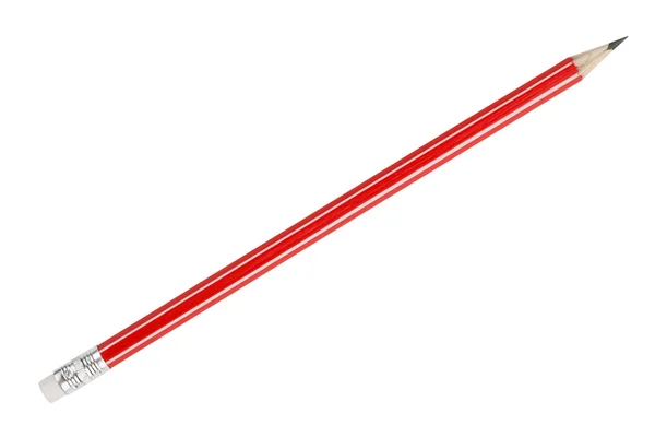 Einfacher Bleistift mit Radiergummi am Ende — Stockfoto
