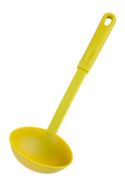 Green plastic kitchen spoon clipart
