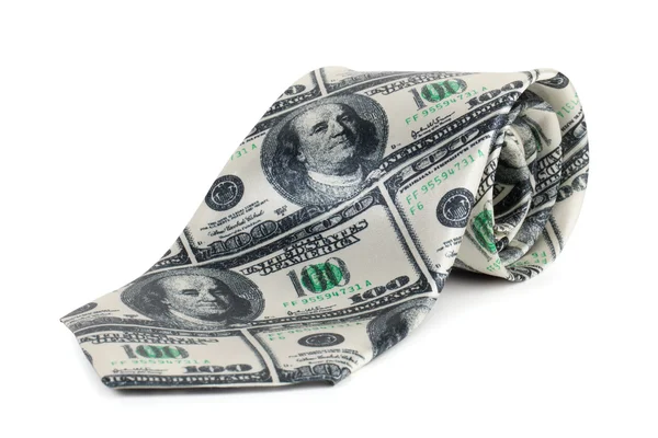 Kravata s obrázkem sto dolarové bankovky — Stock fotografie