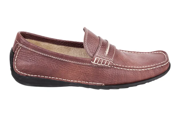 Brown leather moccasin — Stock Photo, Image