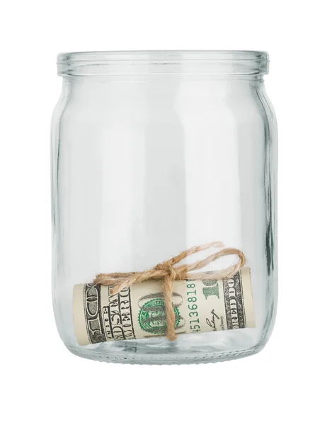 Dollar in a glass jar — Stock Photo, Image