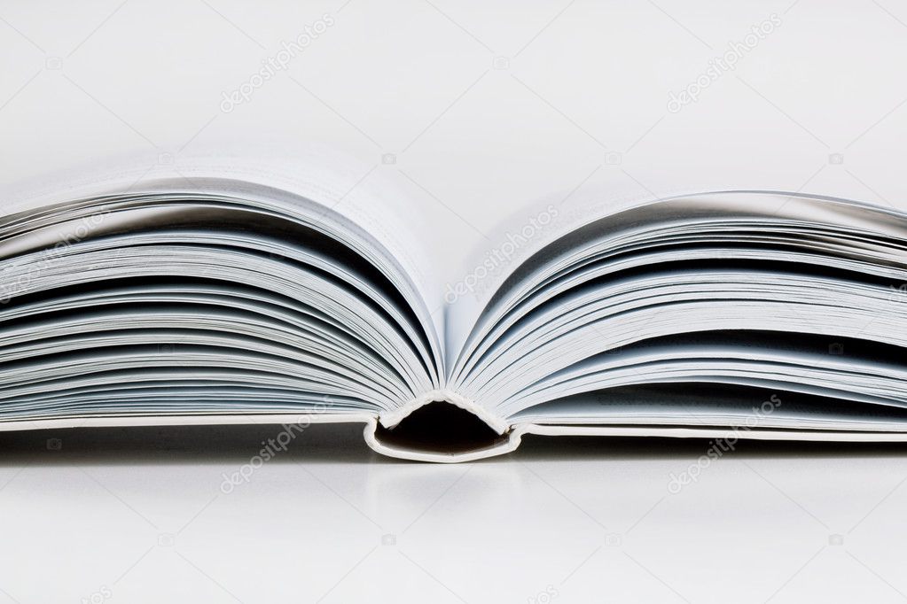 Pages open a thick book