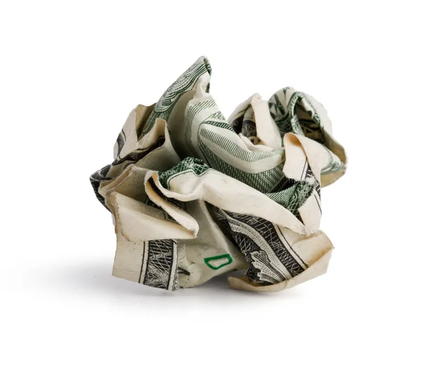 Crumpled dollar bill — Stock Photo, Image